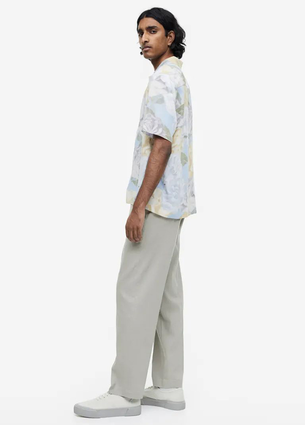 Цветная кэжуал рубашка с цветами H&M