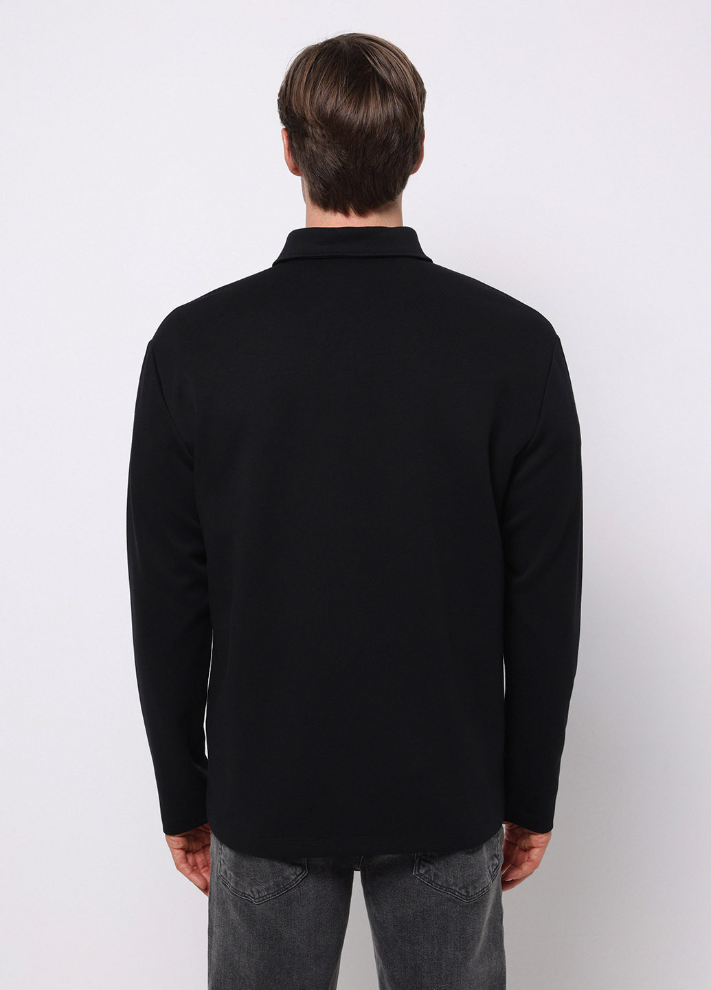 Черная футболка-поло для мужчин Colin's однотонная