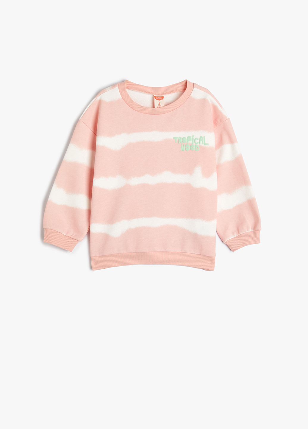 KOTON свитшот надпись светло-розовый кэжуал хлопок