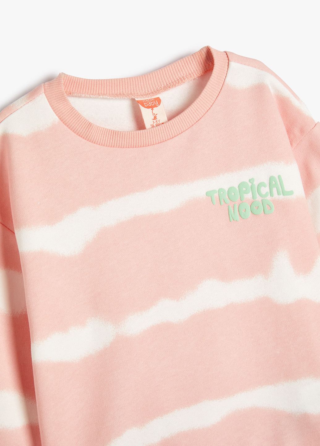 KOTON свитшот надпись светло-розовый кэжуал хлопок