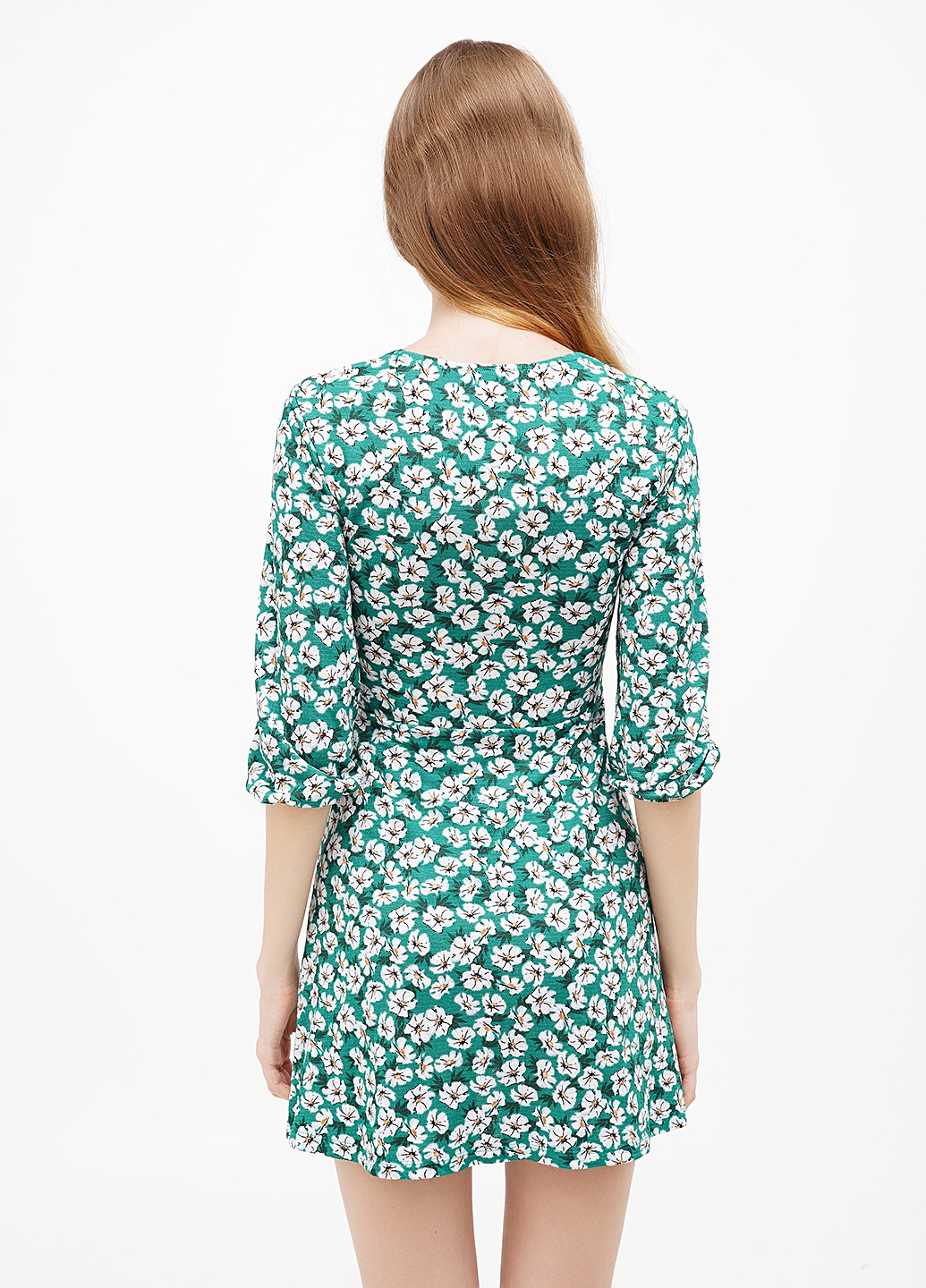 Зеленое кэжуал платье клеш Terranova с цветочным принтом