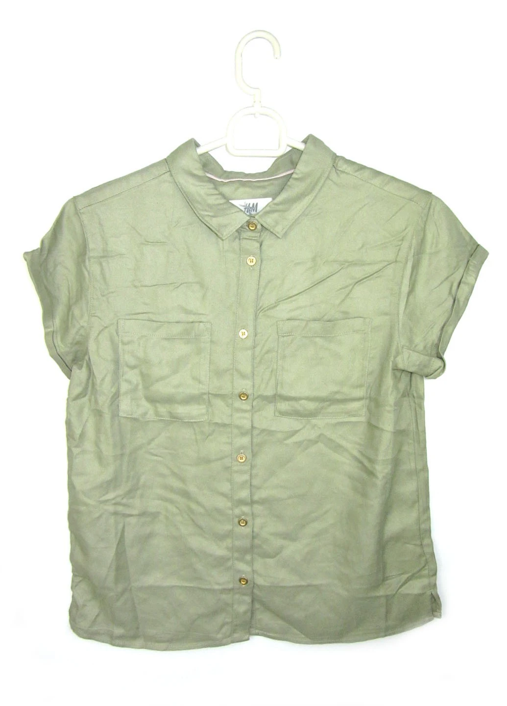 Оливковая (хаки) блузка H&M летняя