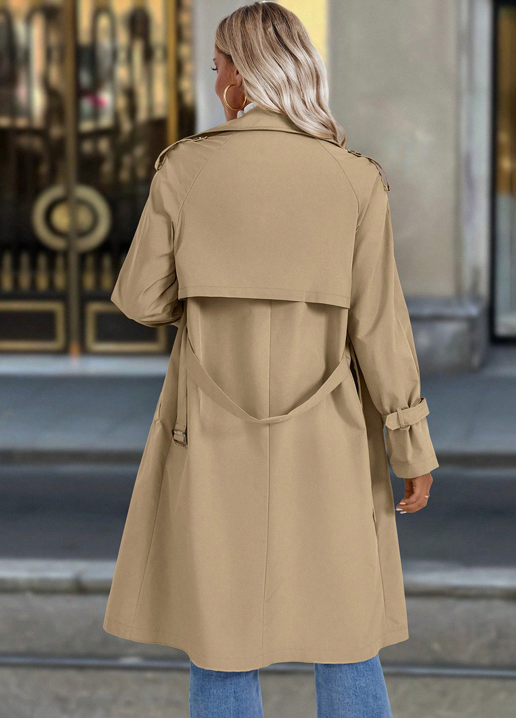 Плащ SHEIN тренчкот на пуговицах демисезон (367436216)