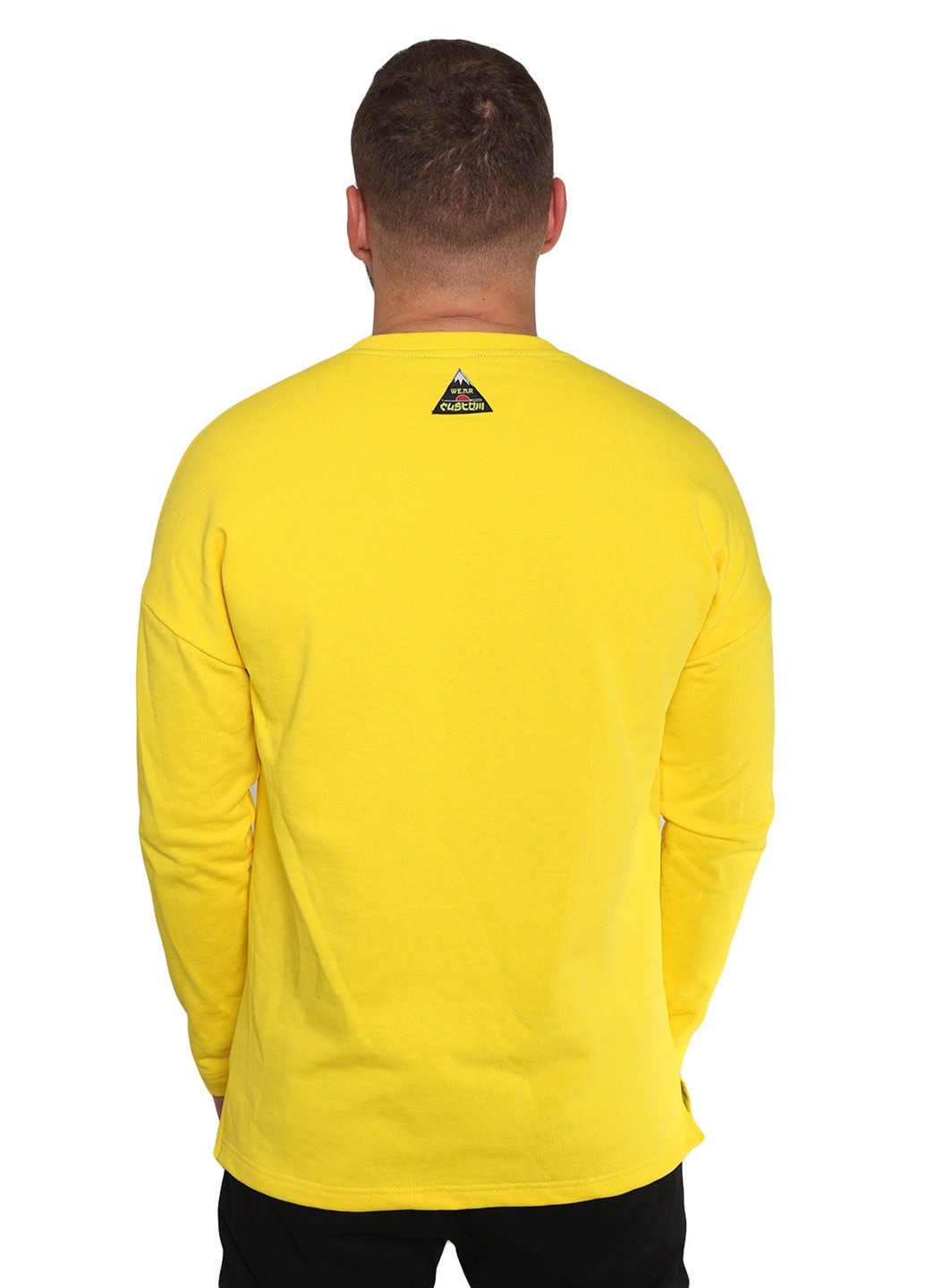 Свитшот Yellow Custom Wear - Прямой крой однотонный желтый кэжуал хлопок - (251879736)