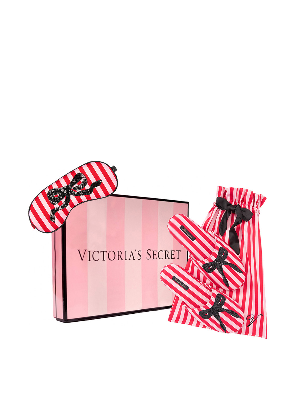 Набір (тапочки, маска) Victoria's Secret смужка комбінований домашній
