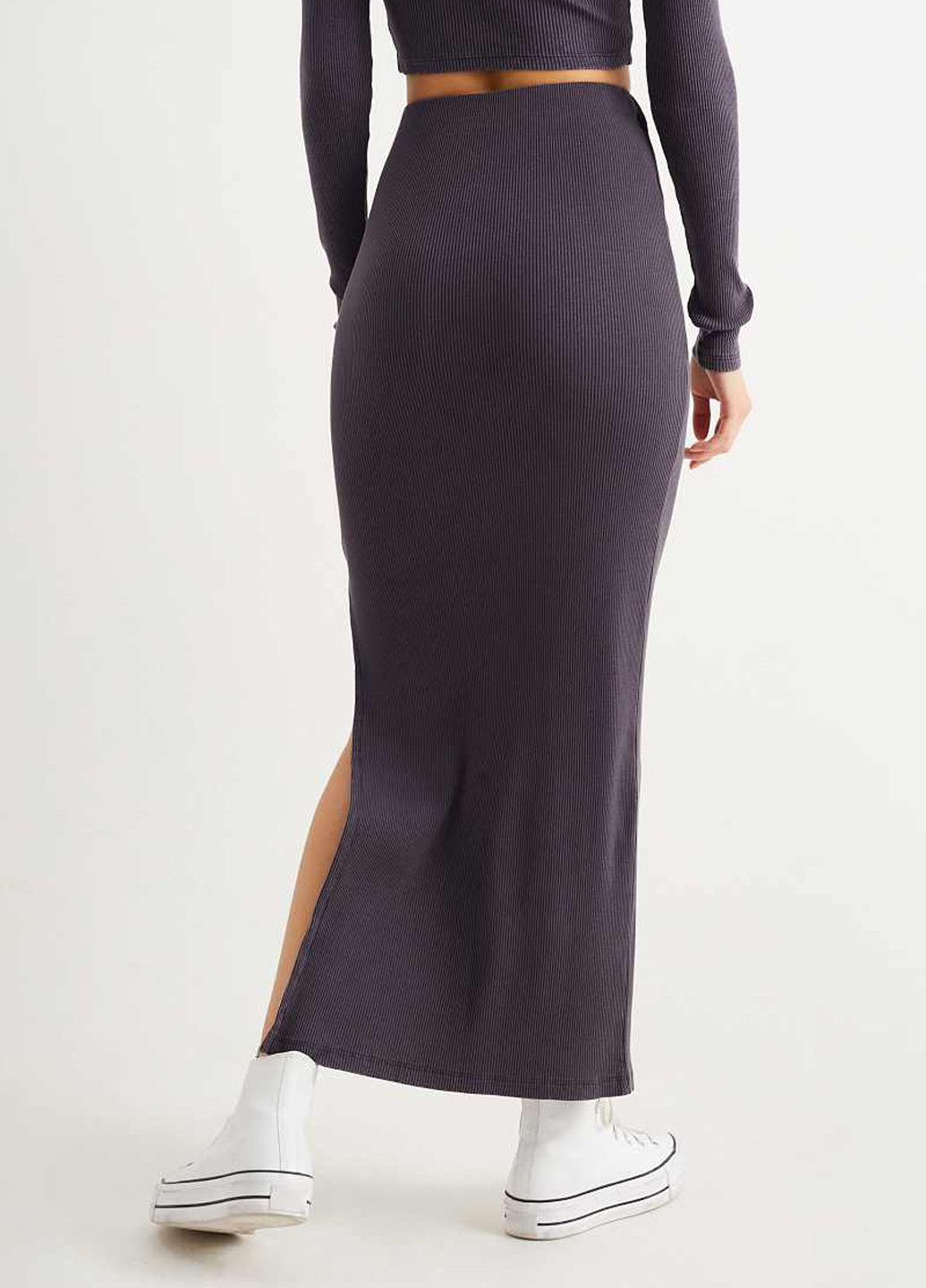 Темно-фиолетовая кэжуал однотонная юбка C&A карандаш