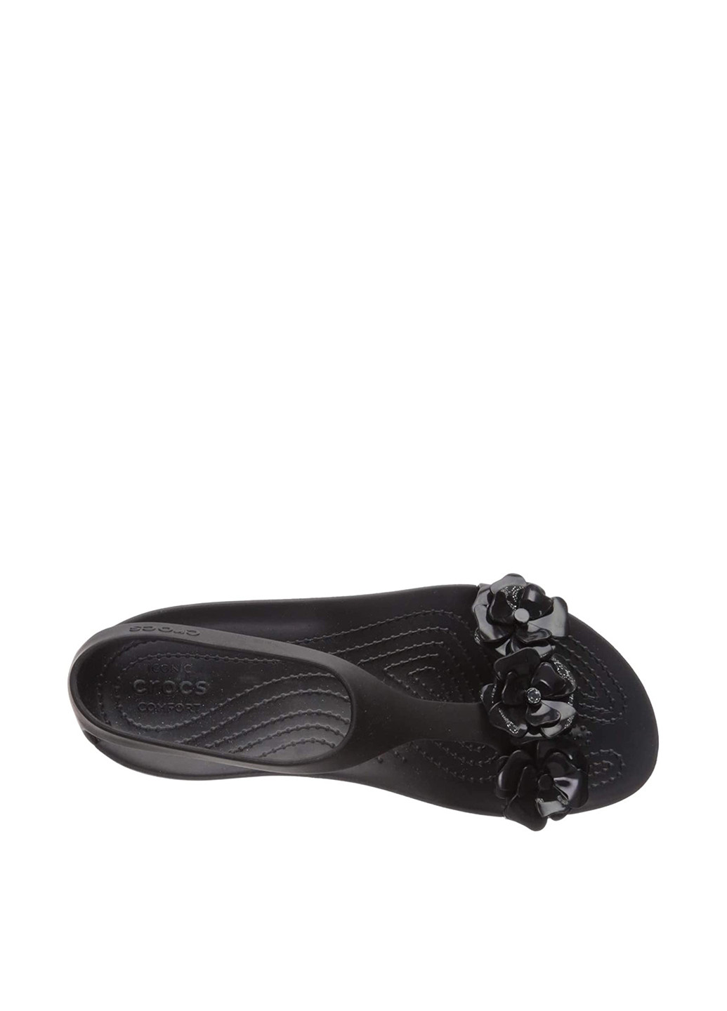 Черные пляжные сандалии Crocs Без шнурков
