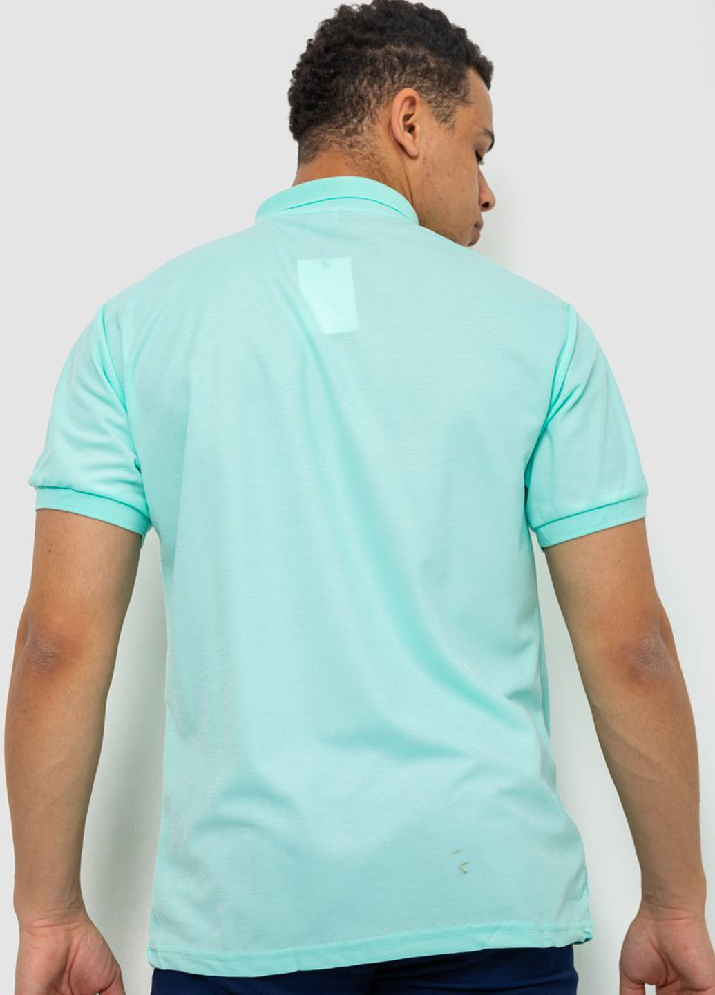 Мятная футболка-поло для мужчин Ager однотонная