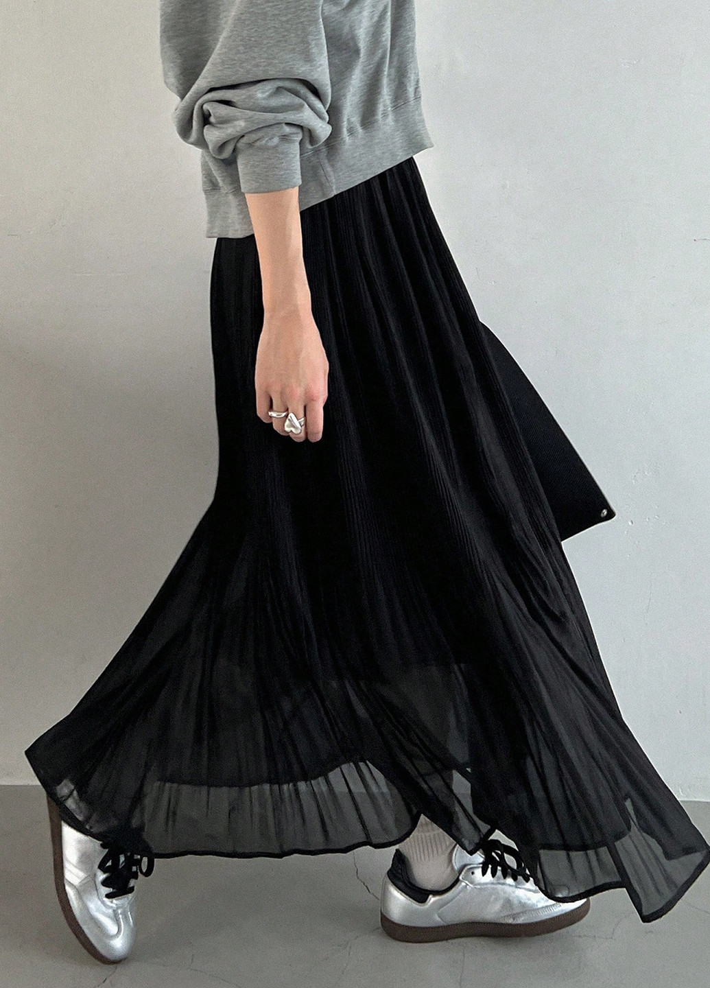 Черная кэжуал однотонная юбка SHEIN а-силуэта (трапеция)