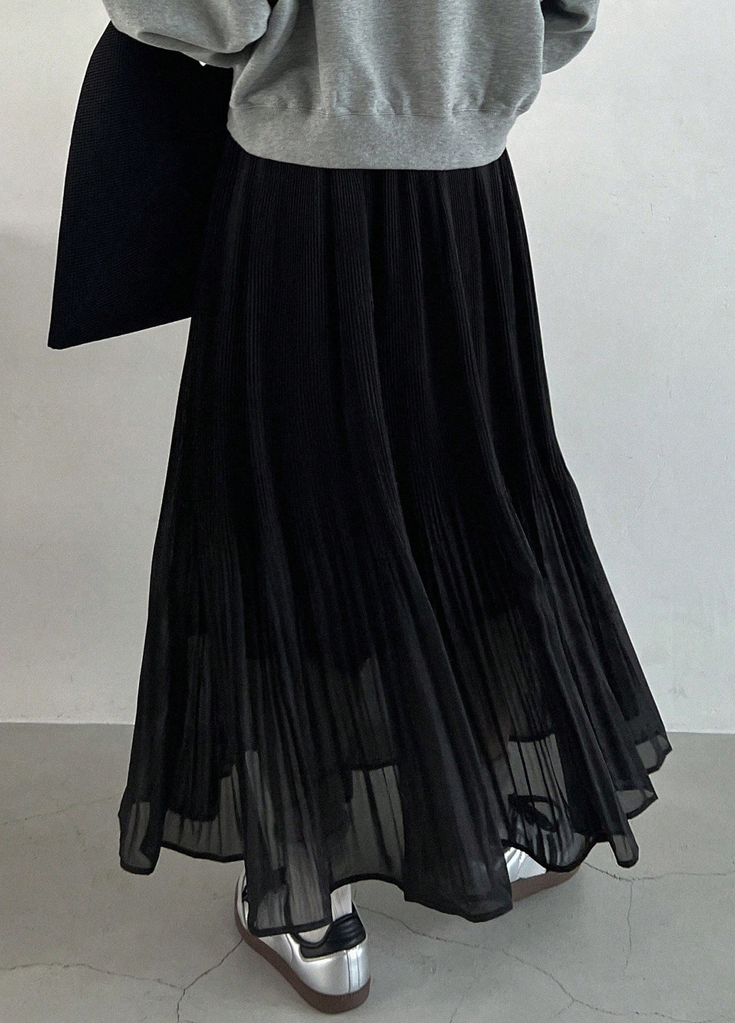 Черная кэжуал однотонная юбка SHEIN а-силуэта (трапеция)