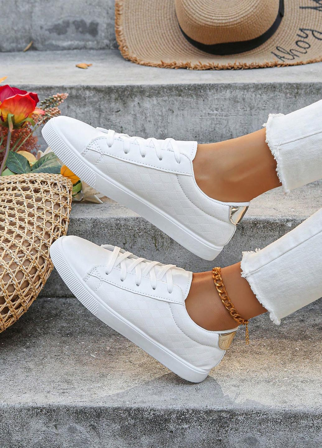 Кроссовки SHEIN белые демисезоны (346914840)