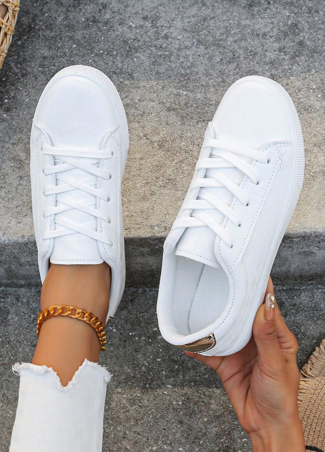 Кроссовки SHEIN белые демисезоны (346914840)