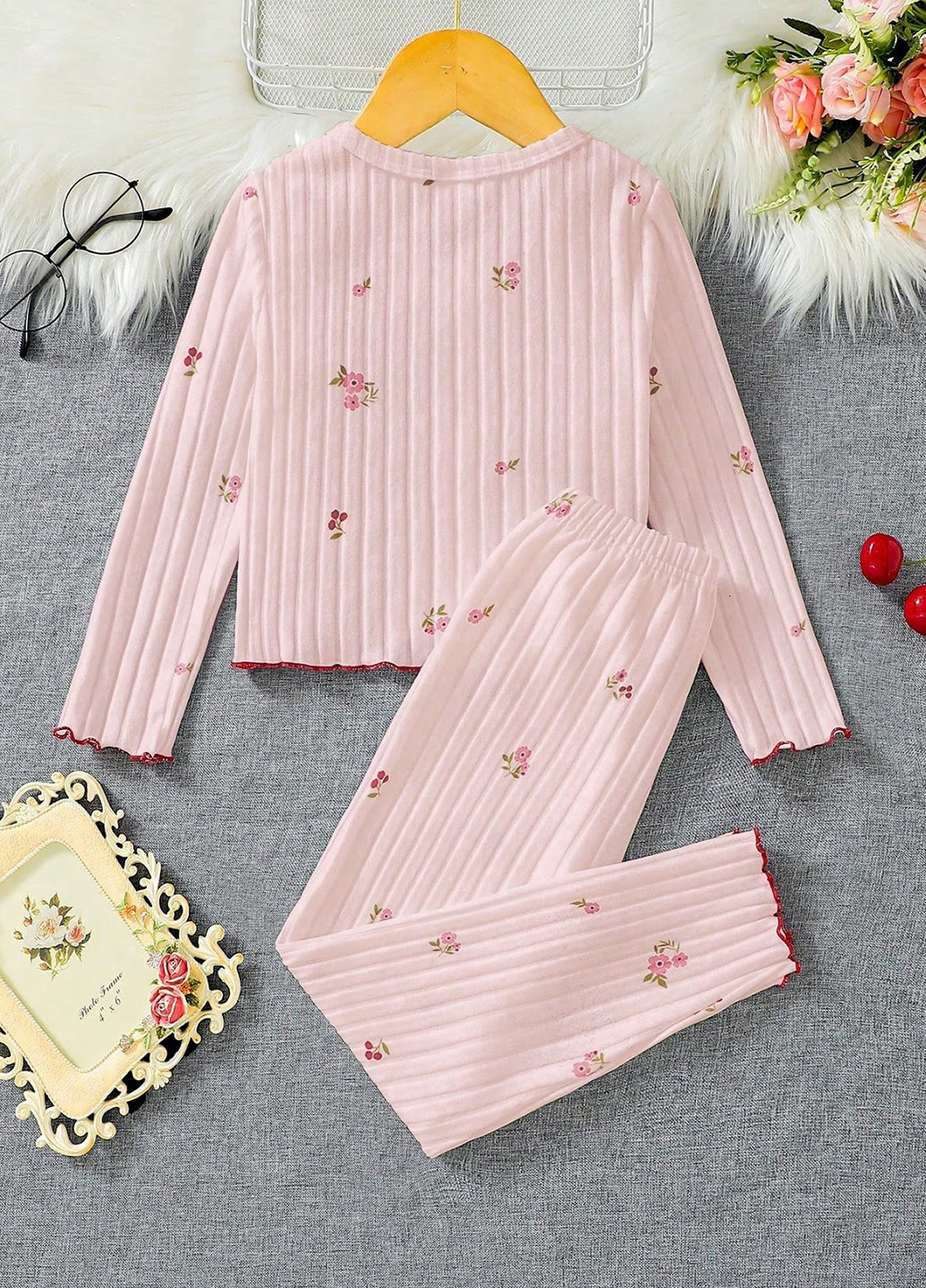 Світло-рожева всесезон піжама (кофта, штани) SHEIN