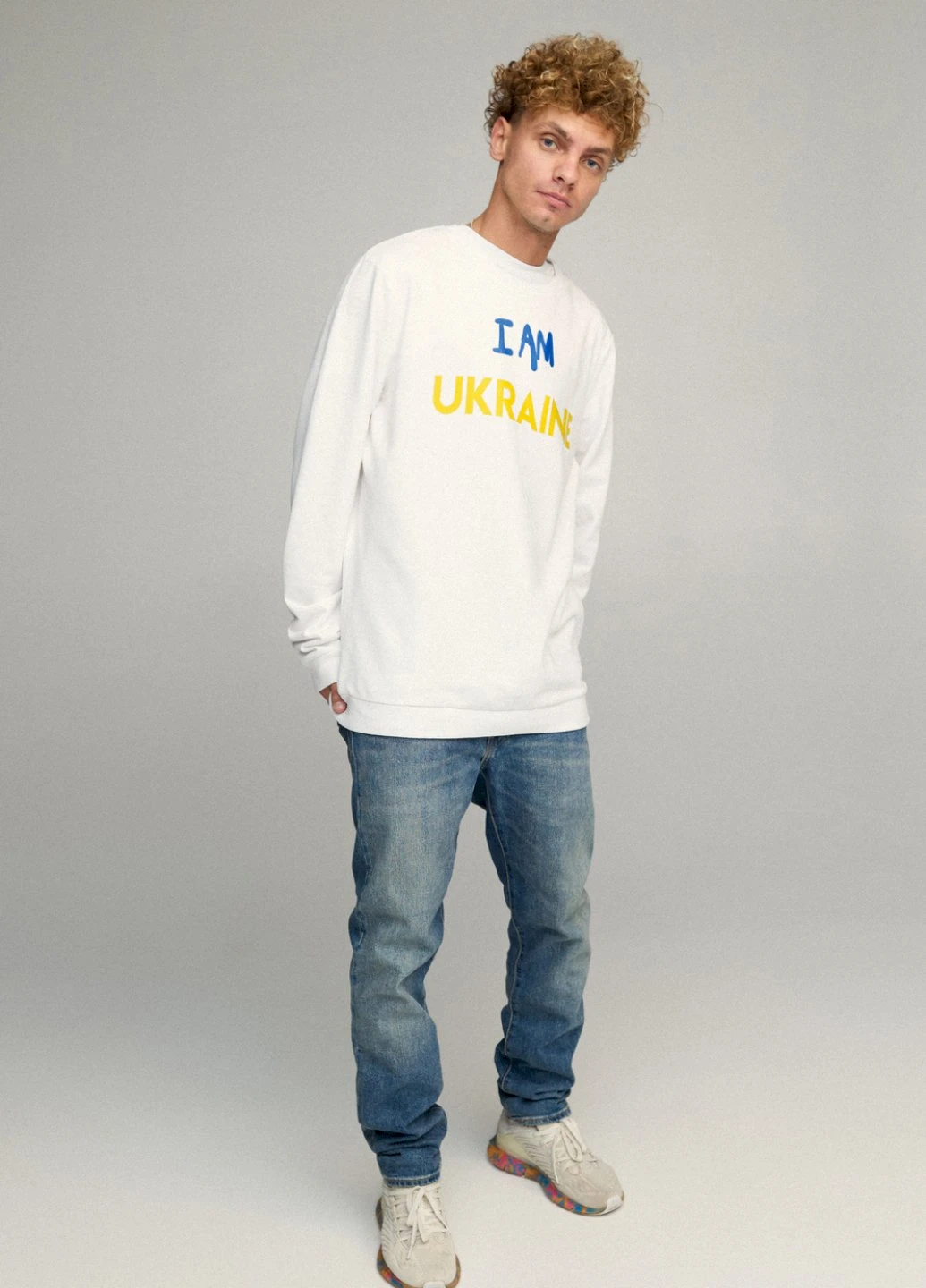 Білий свитшот мужской oversize /no flis/ YAPPI малюнок (254557604)