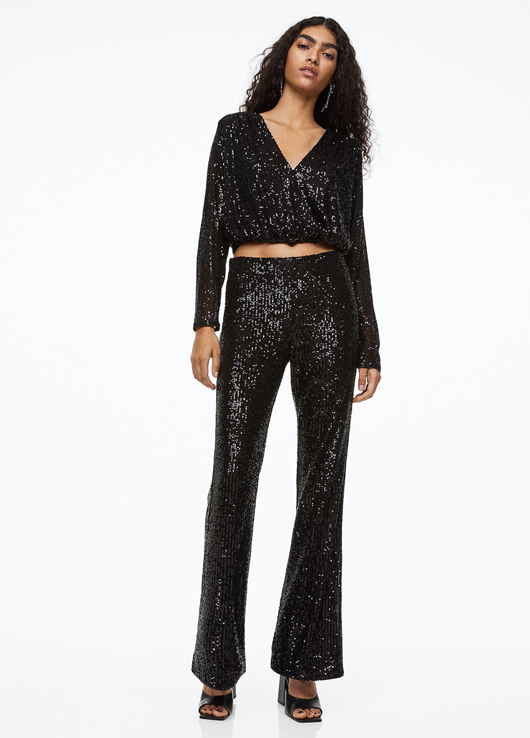 Чёрная блуза на запах H&M