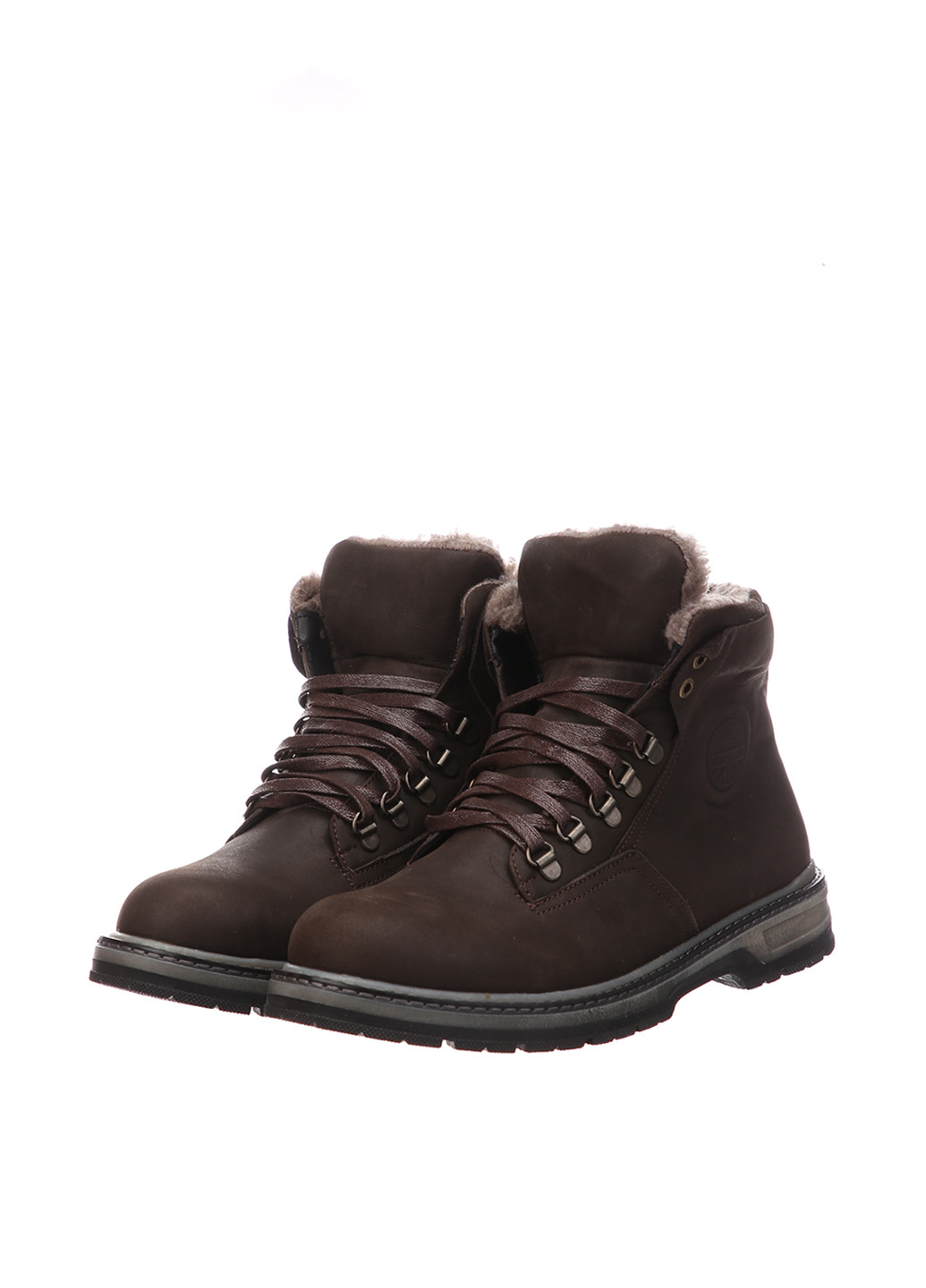 Темно-коричневые зимние ботинки тимберленды Ambruchi