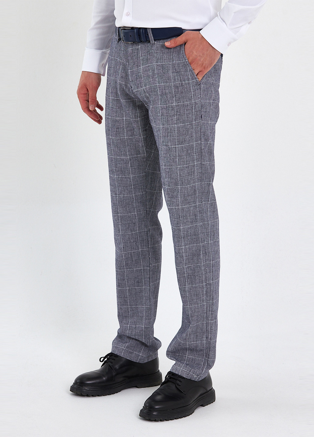 Серые классические летние прямые брюки Trend Collection