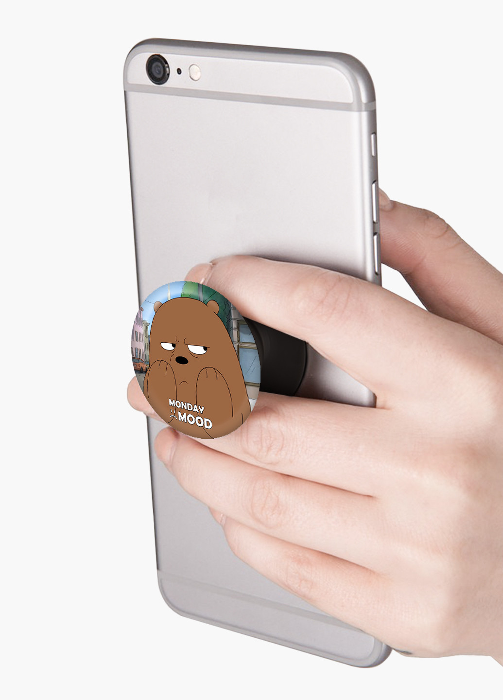 Попсокет (Popsockets) держатель для смартфона Вся правда о медведях (We Bare Bears) (8754-2900) Черный MobiPrint (229014764)