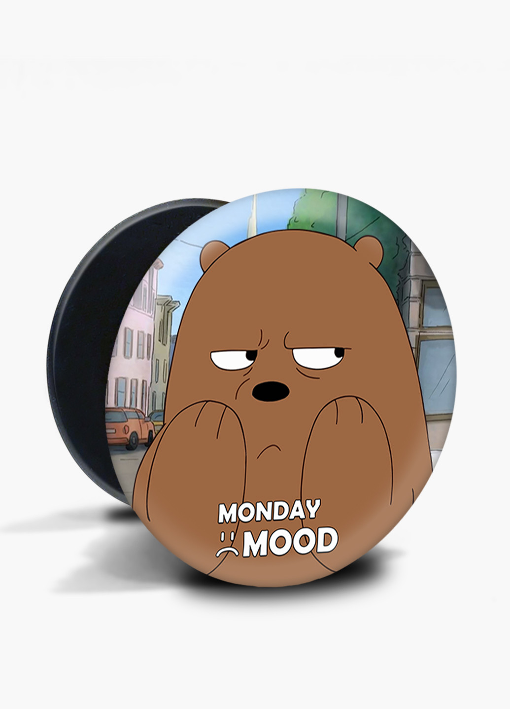 Попсокет (Popsockets) держатель для смартфона Вся правда о медведях (We Bare Bears) (8754-2900) Черный MobiPrint (229014764)