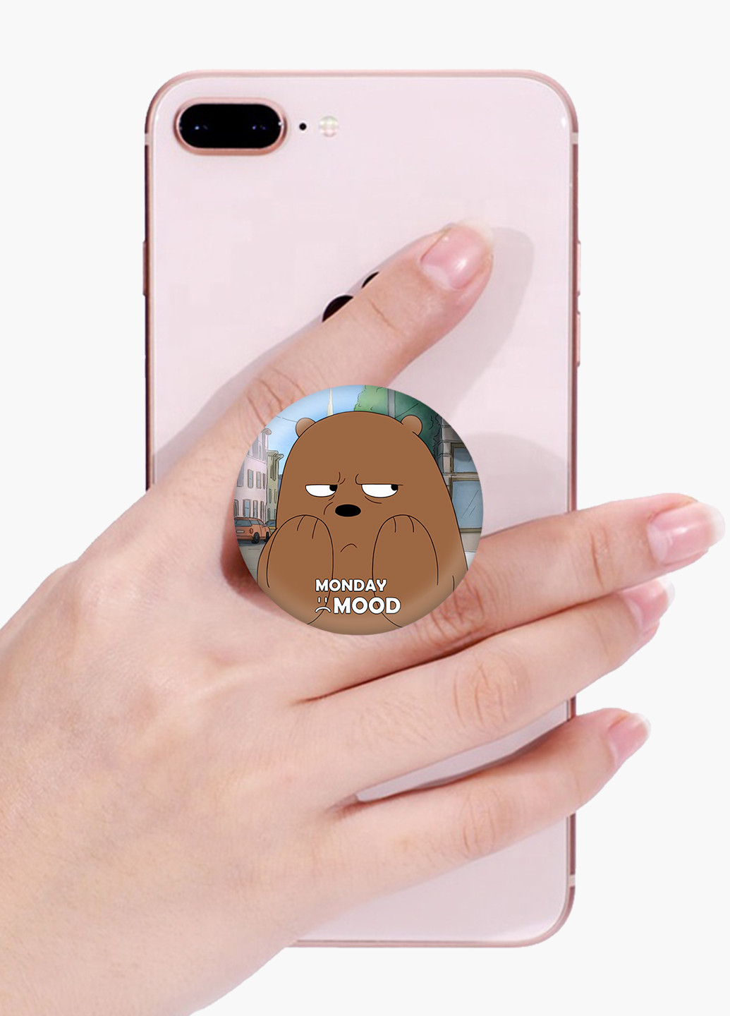 Попсокет (Popsockets) держатель для смартфона Вся правда о медведях (We Bare Bears) (8754-2900) Черный MobiPrint (229014764)