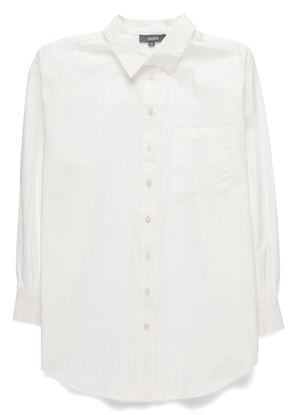 Белая кэжуал, классическая рубашка однотонная Studio