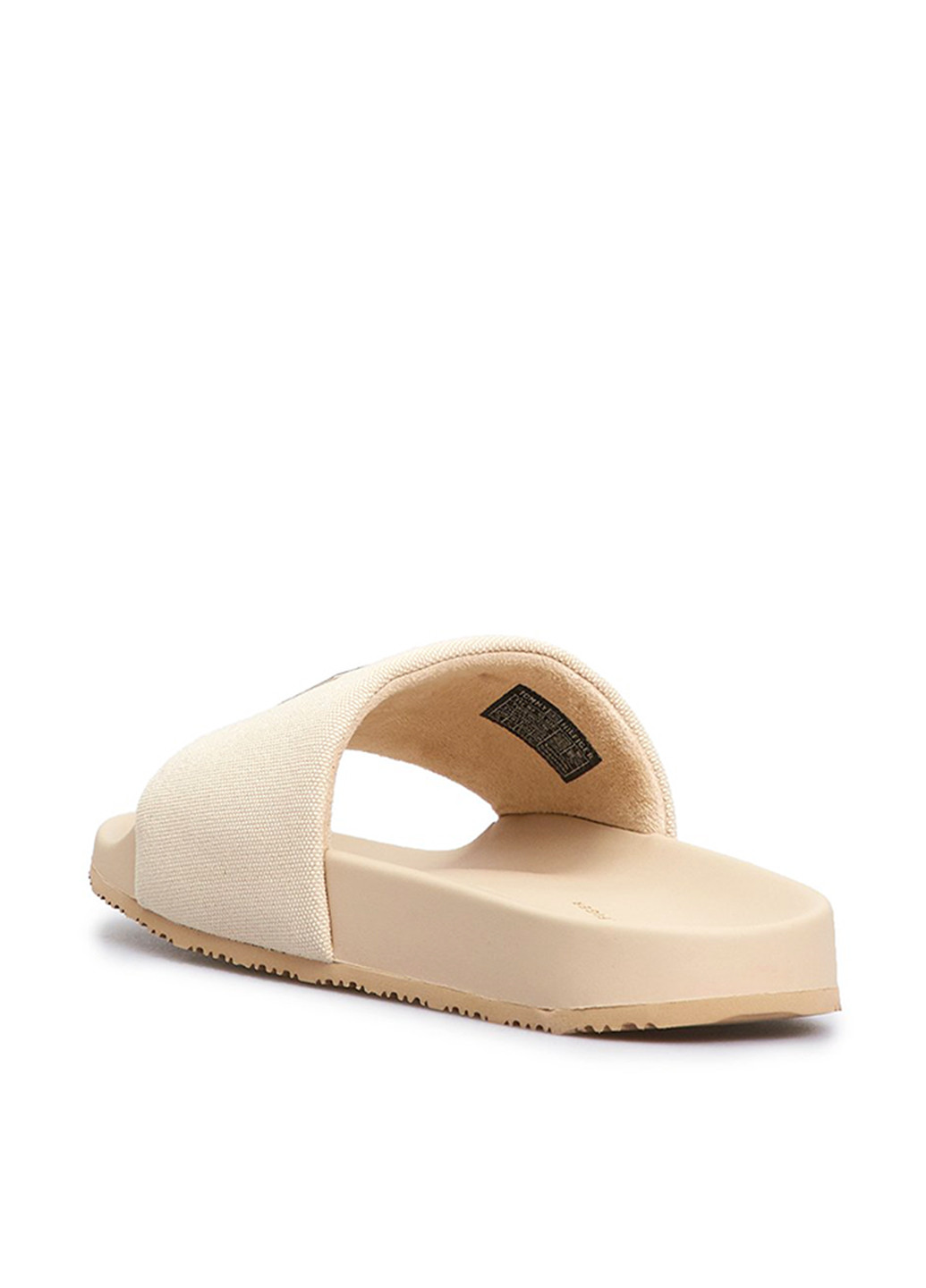 Бежевые шлепанцы Tommy Hilfiger с логотипом