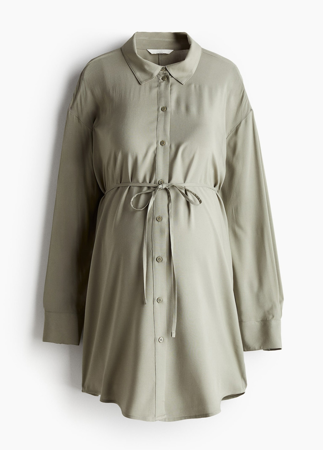 Оливковая кэжуал рубашка однотонная H&M