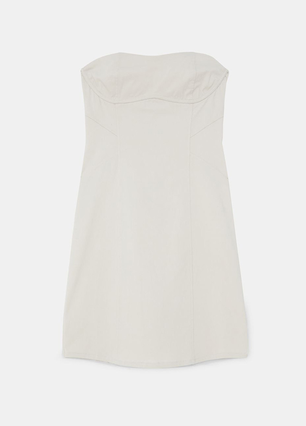 Светло-бежевое кэжуал, коктейльное платье с открытыми плечами Jennyfer однотонное