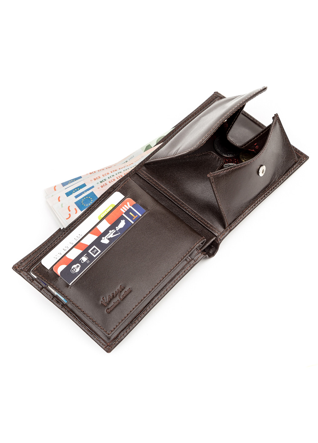 Чоловік шкіряний гаманець 12,5х10,5 см Karya (229459496)