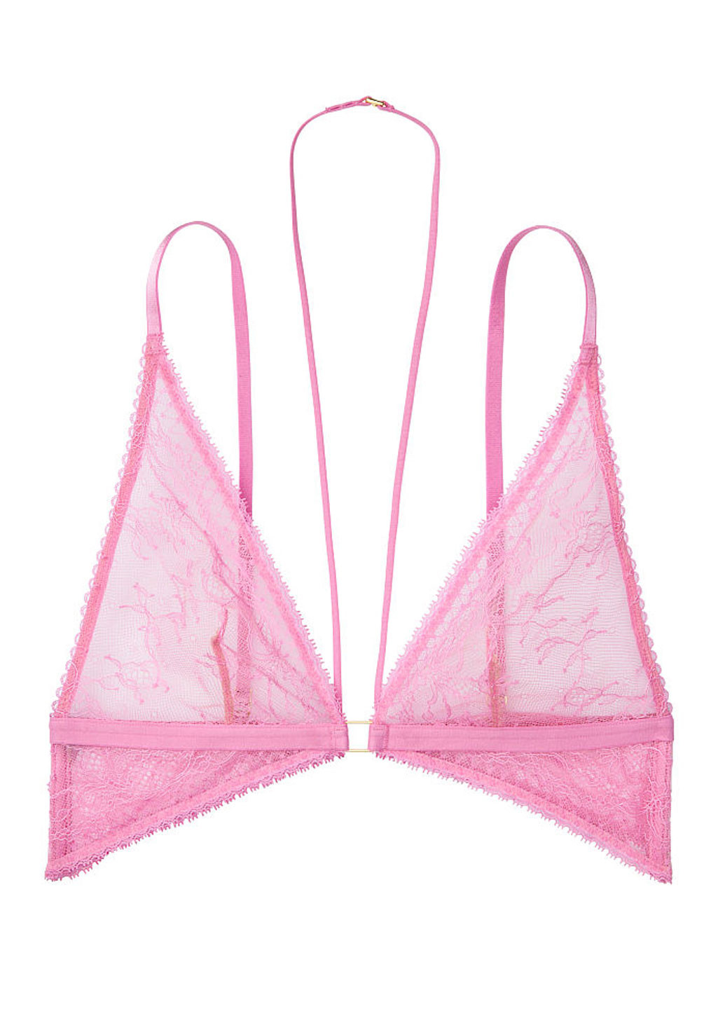 Розово-лиловый триэнджел бюстгальтер Victoria's Secret без косточек полиамид