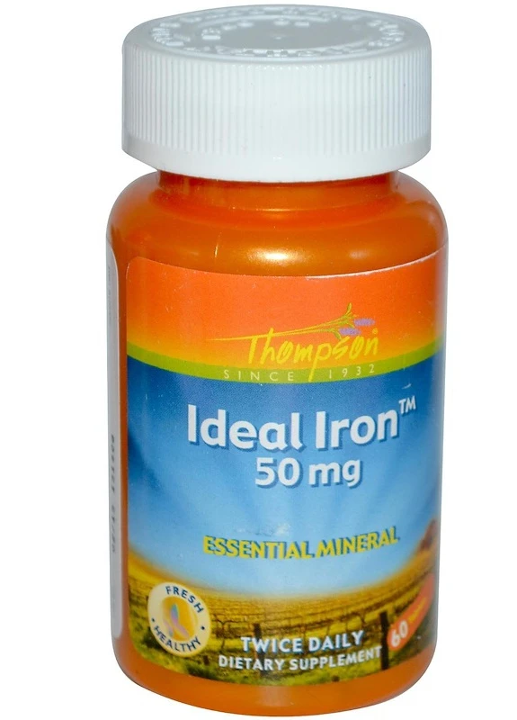 Железо, Ideal Iron,, 50 мг, 60 таблеток Thompson (254371975)