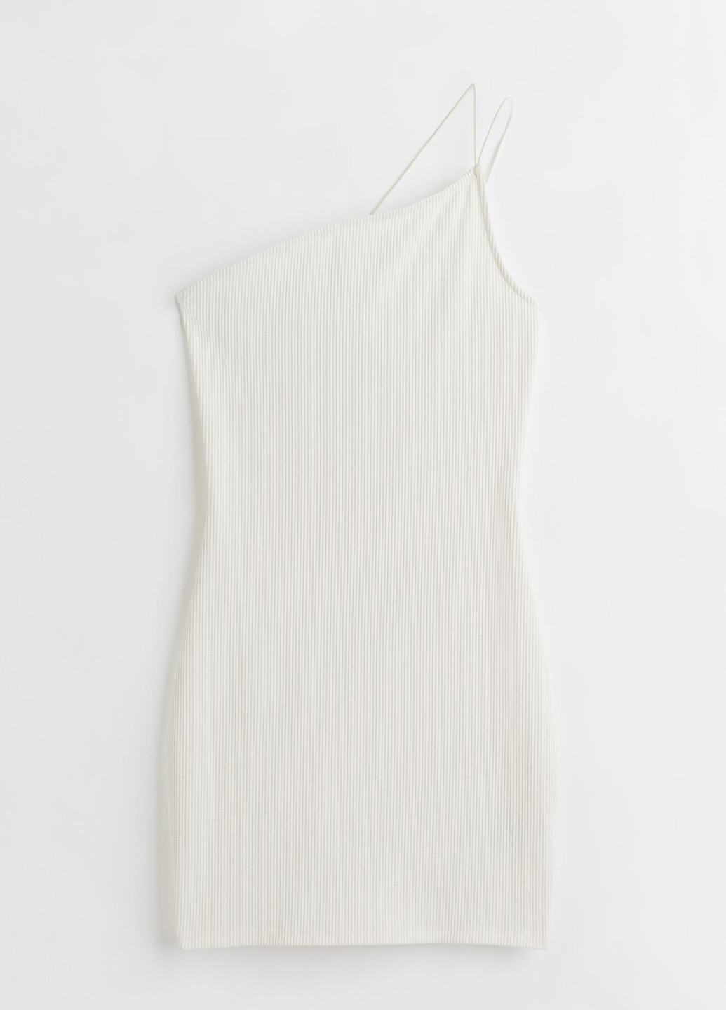 Белое кэжуал платье с открытыми плечами H&M однотонное