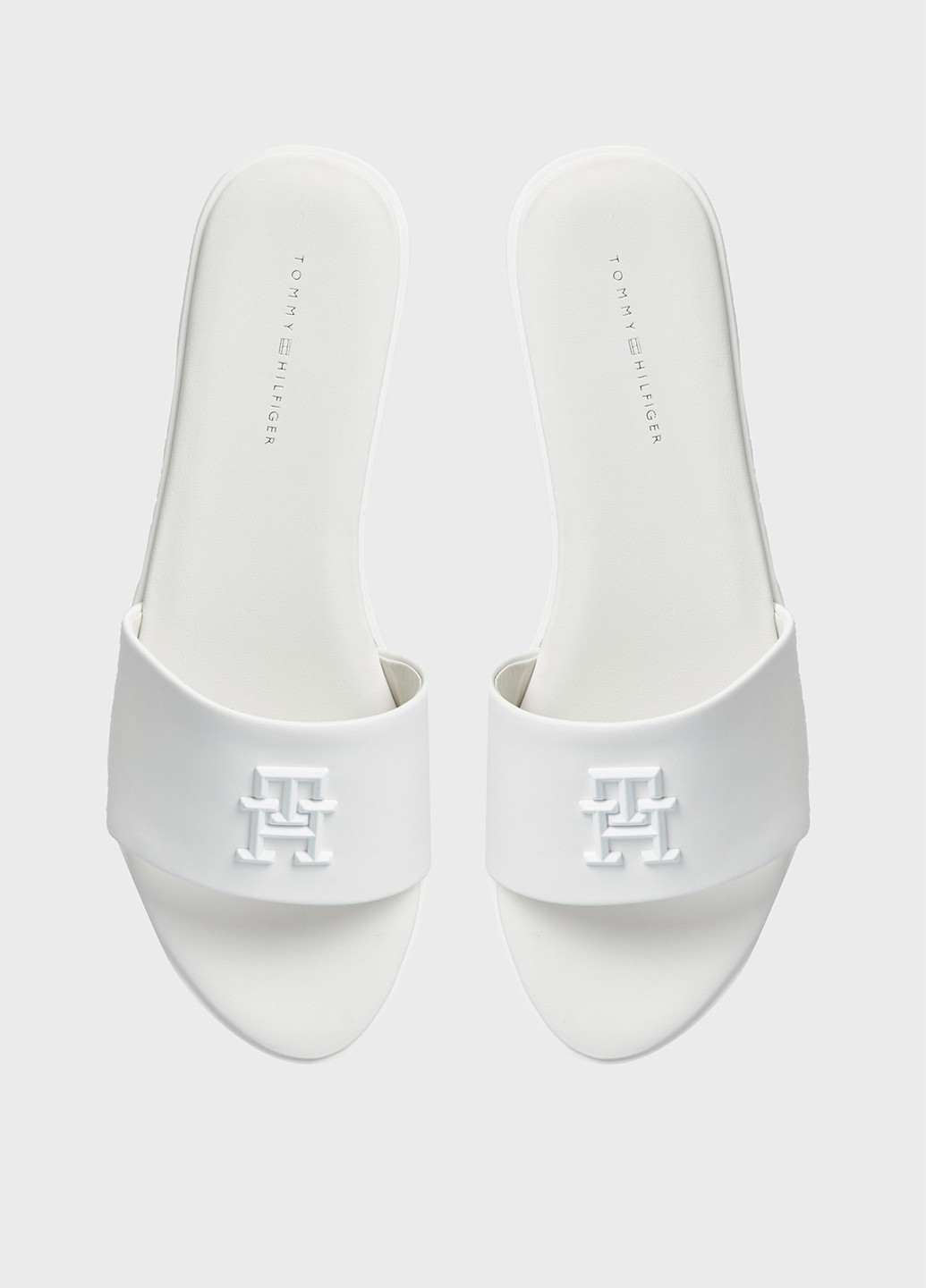 Белые шлепанцы Tommy Hilfiger с логотипом