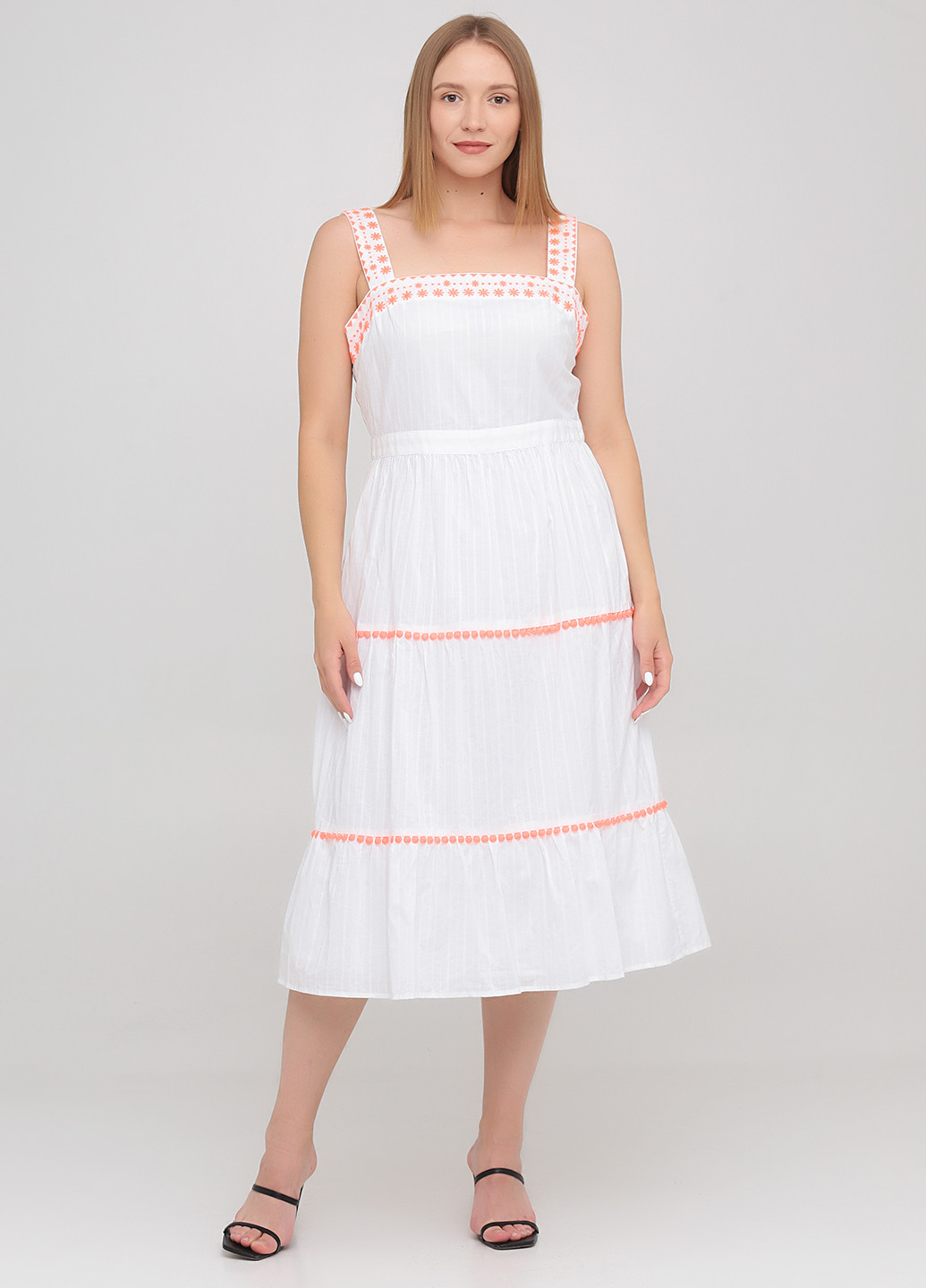 Белое кэжуал платье а-силуэт Boden однотонное