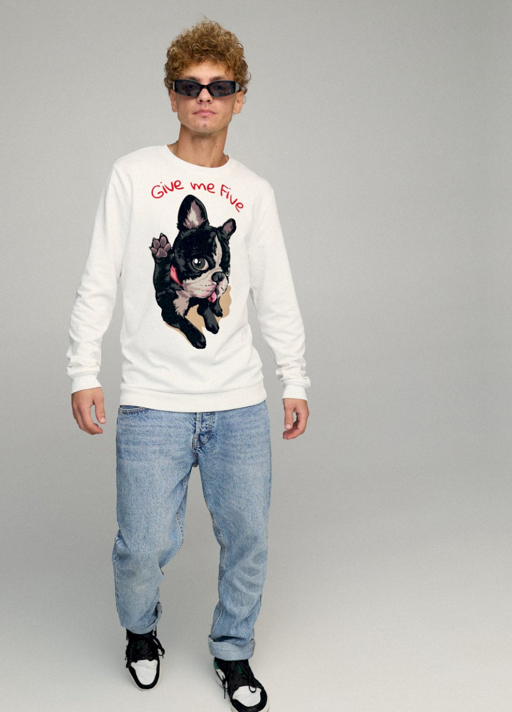 Белый свитшот мужской basic /no flis/ YAPPI рисунок (251791185)