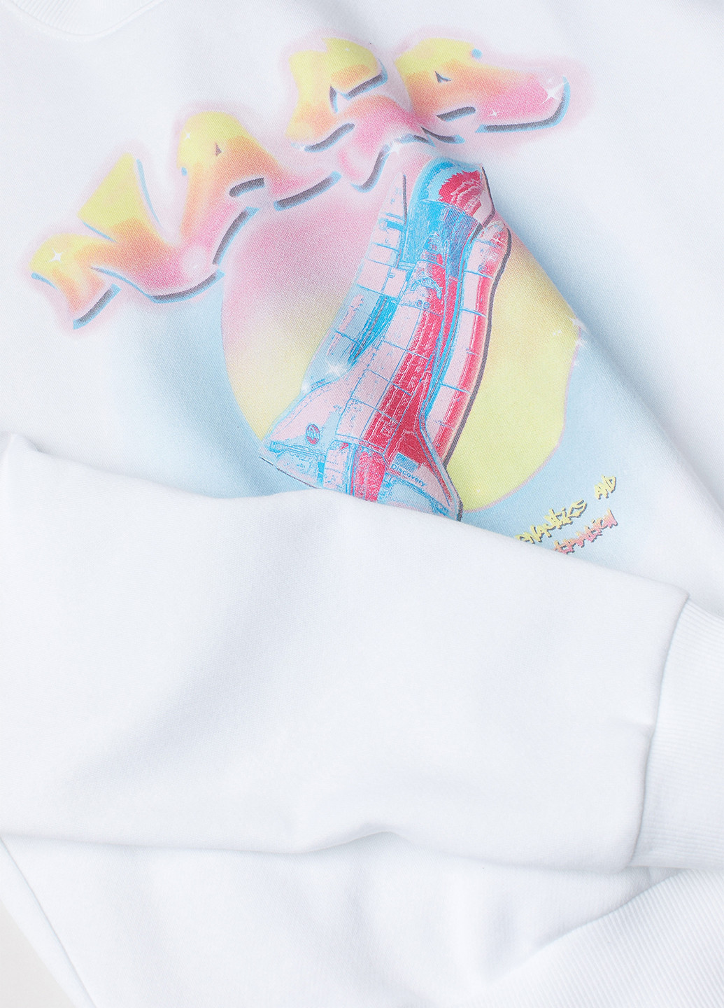 Свитшот H&M - Свободный крой космос белый кэжуал хлопок, трикотаж - (262738617)