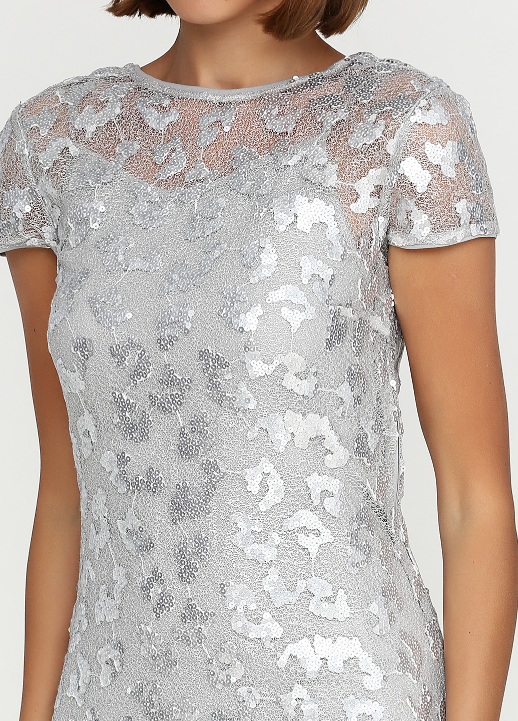 Сріблястий коктейльна платье H&M однотонна