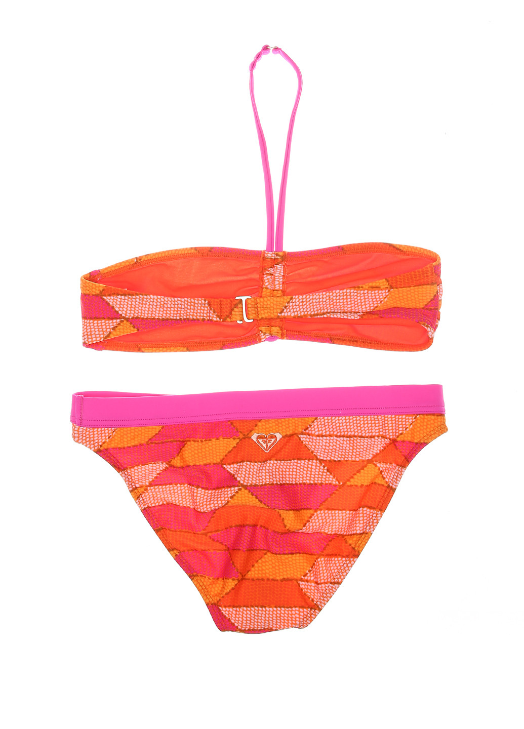 Оранжевый летний купальник (лиф, трусы) бандо Roxy