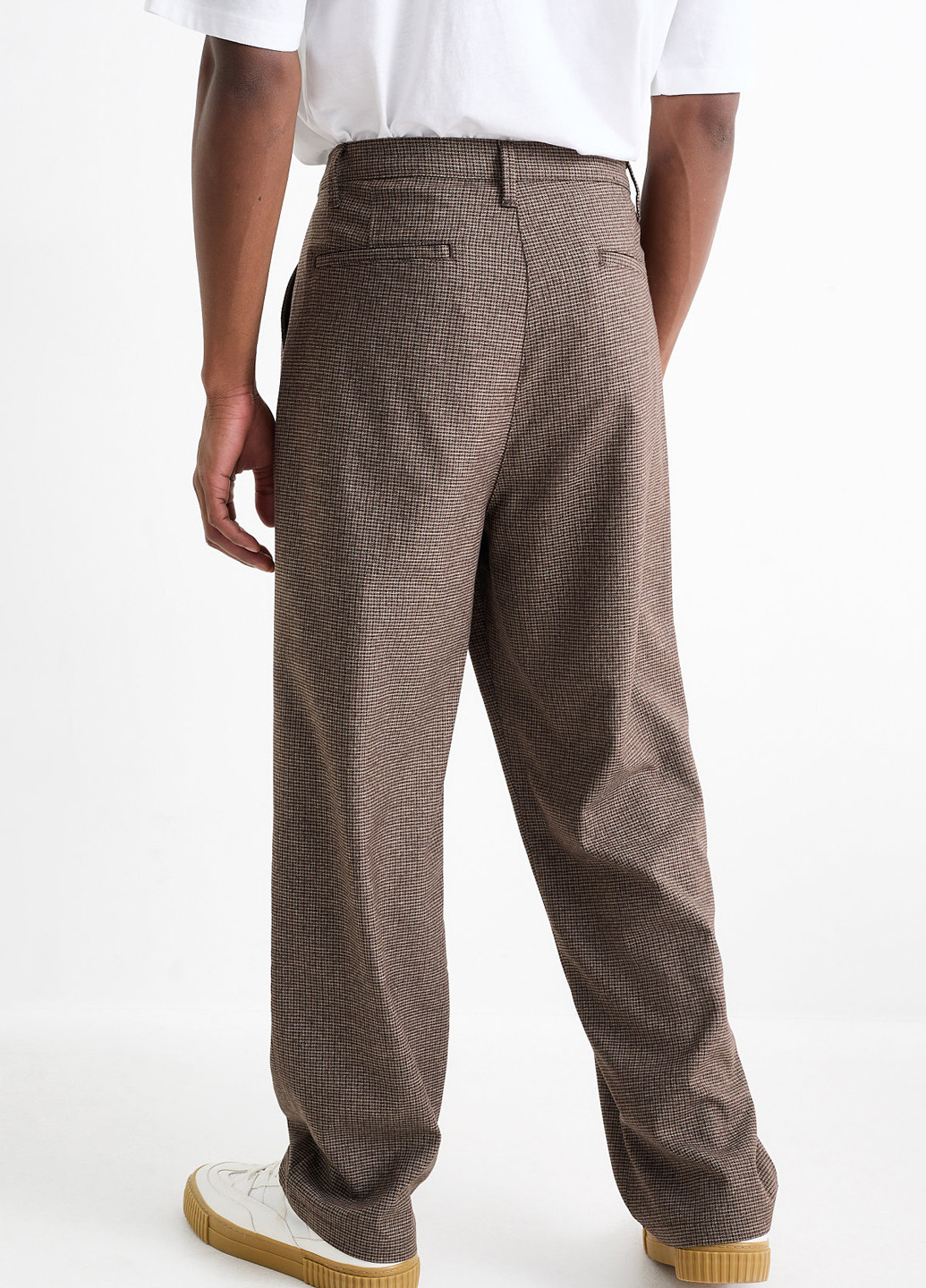 Коричневые кэжуал демисезонные прямые брюки C&A