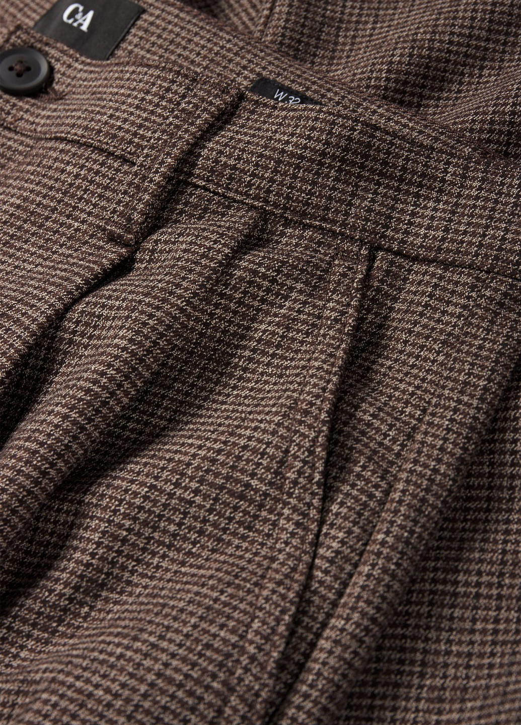 Коричневые кэжуал демисезонные прямые брюки C&A