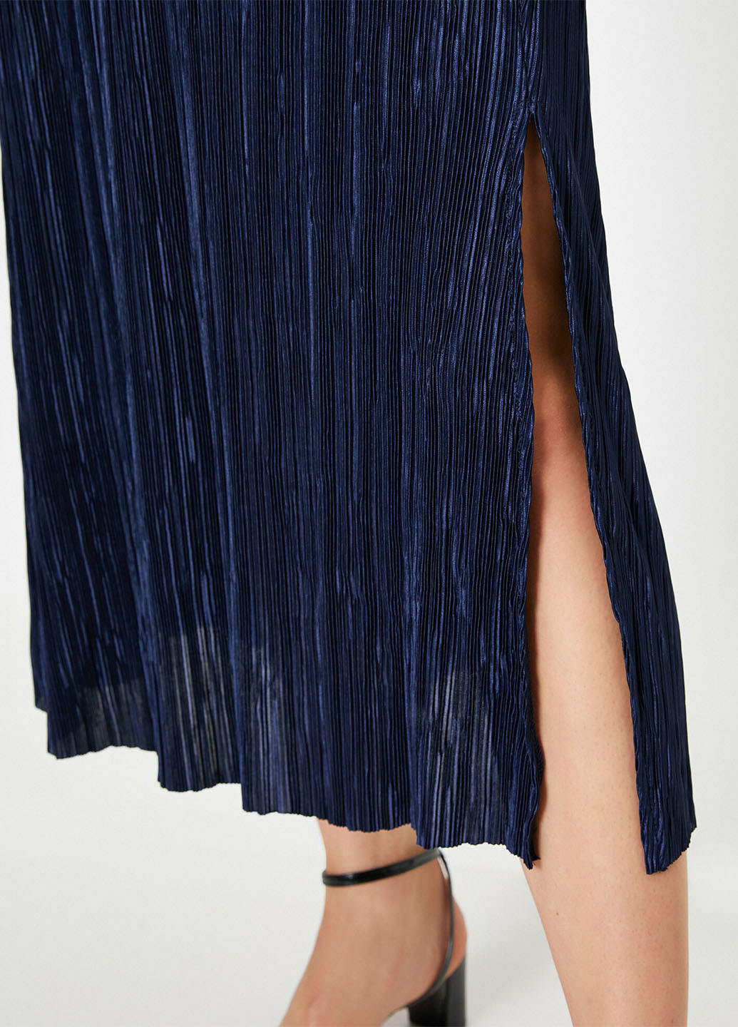 Темно-синяя кэжуал однотонная юбка KOTON плиссе
