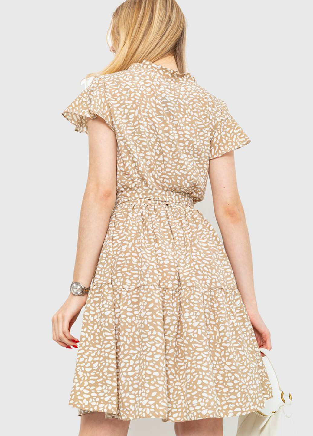 Бежева кежуал сукня кльош Ager з абстрактним візерунком