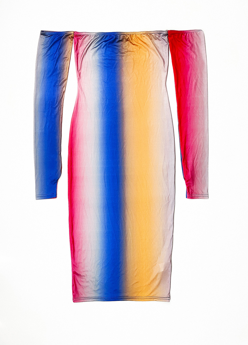 Комбинированное кэжуал платье с открытыми плечами Boohoo градиентное ("омбре")