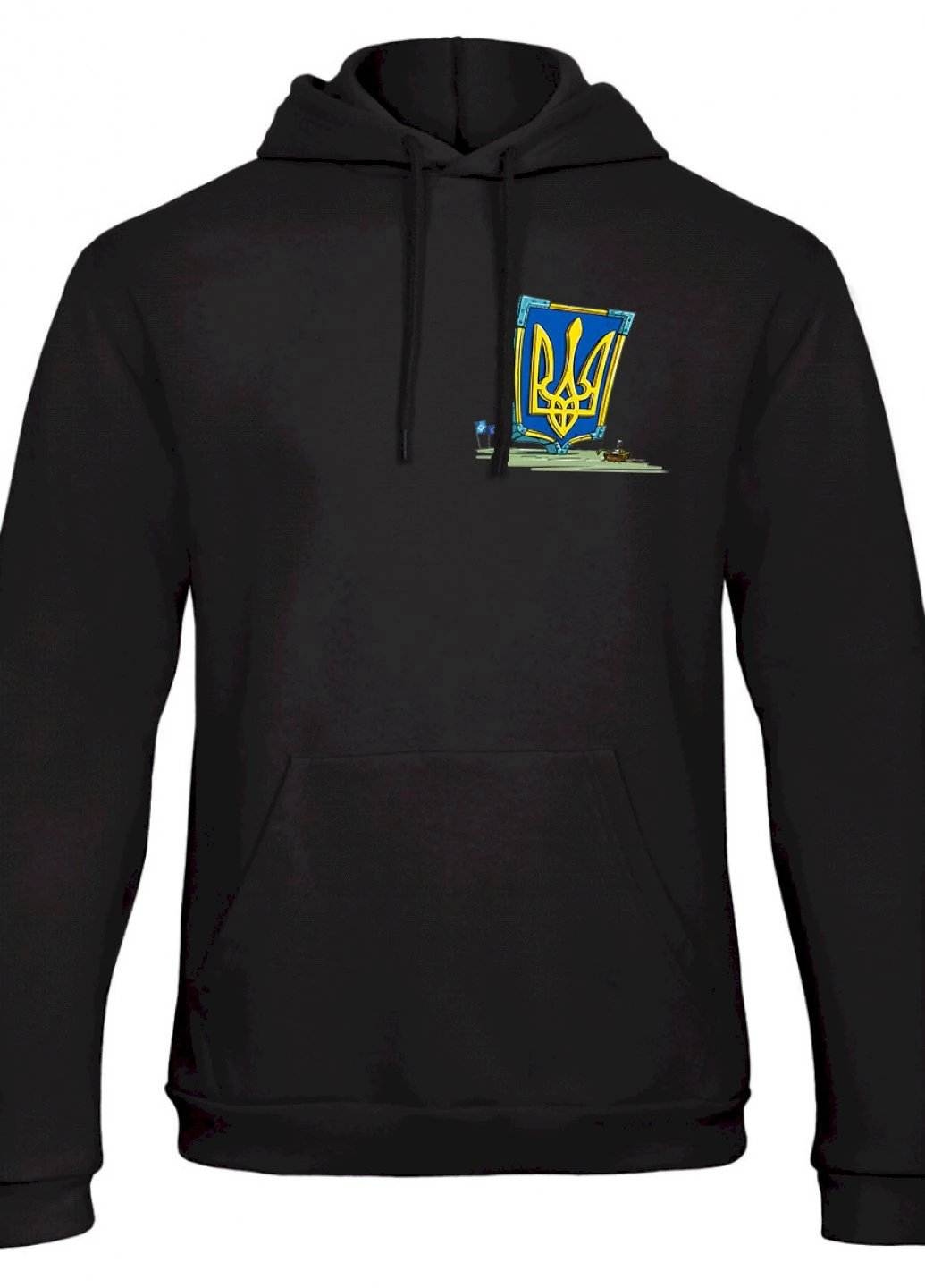 Худі чоловіча чорна патріотична з флісом YAPPI (255289000)