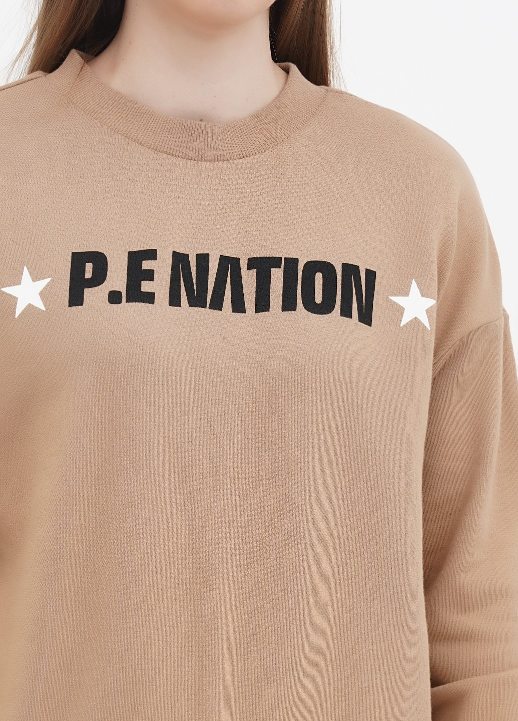 Світло-коричневий світшот H&M напис без декору (366488275)