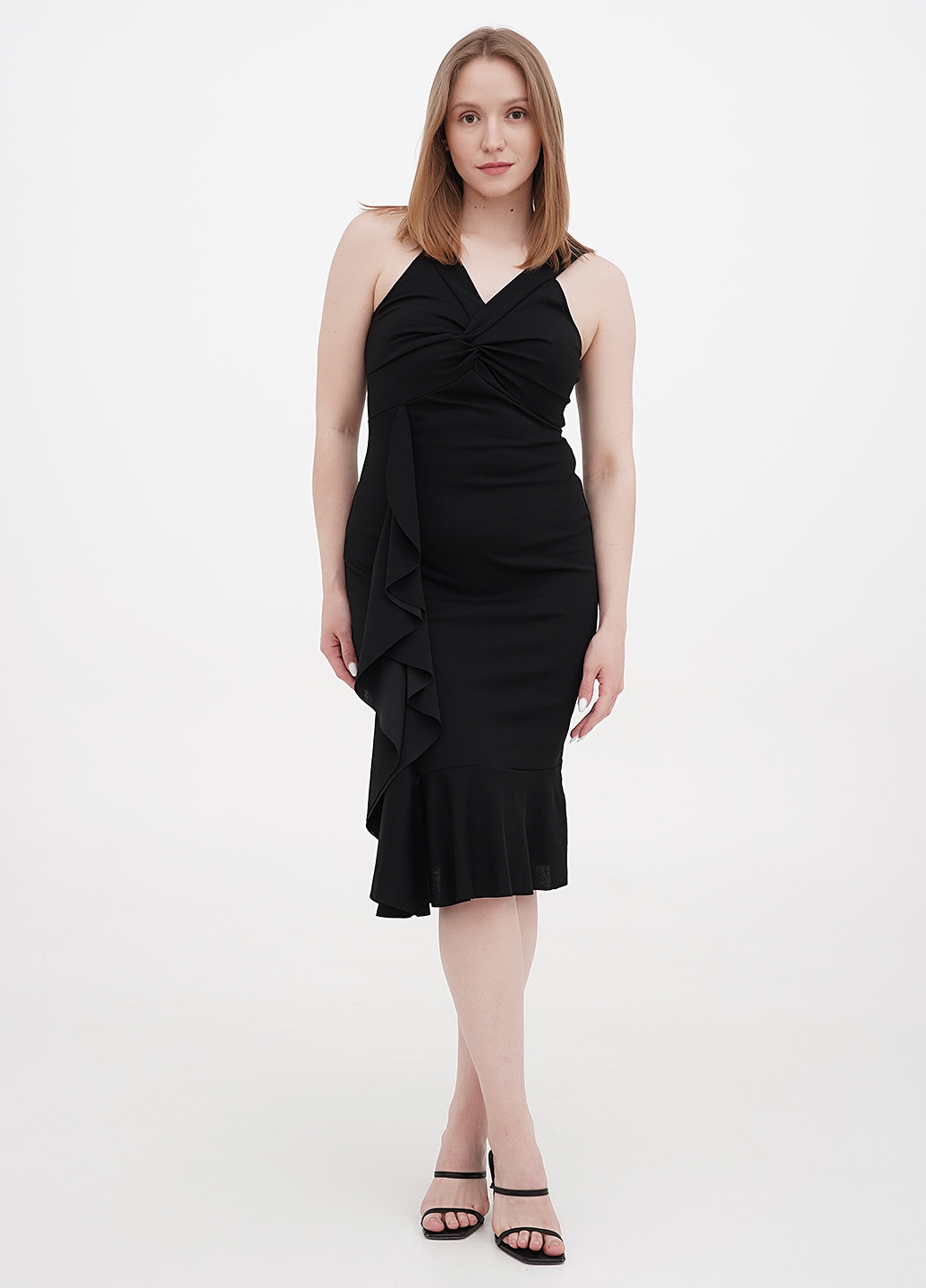 Черное кэжуал платье с открытой спиной Boohoo однотонное