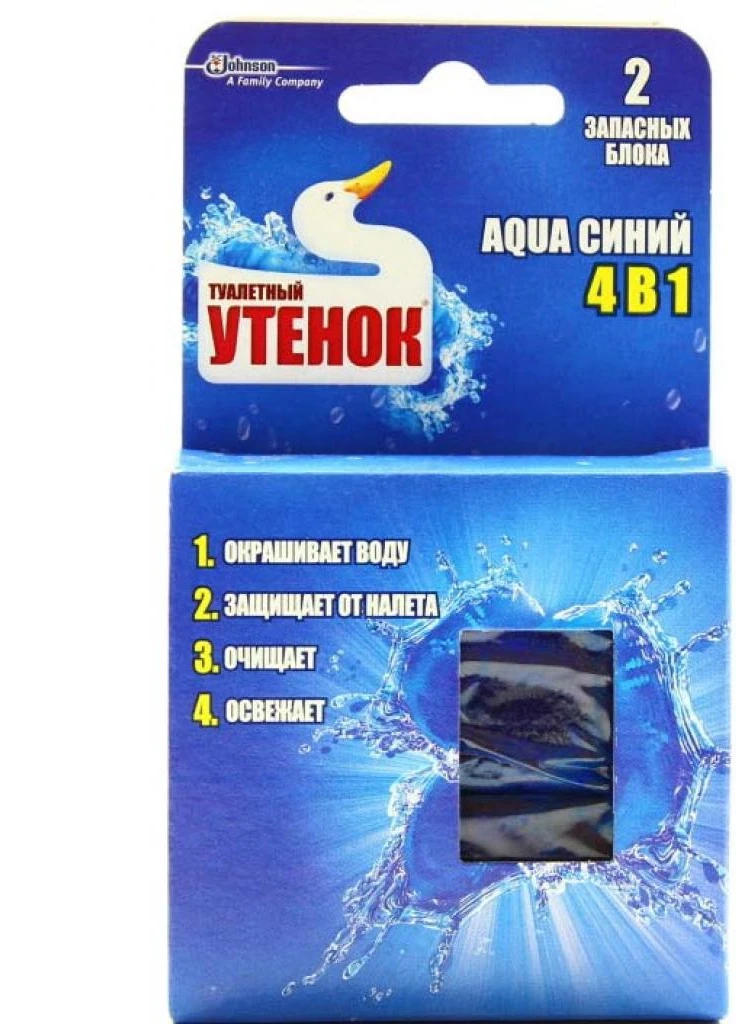 Підвісна блок для унітазу Туалетний Каченя Aqua 4 в 1 змінний Синій Duck (247833995)