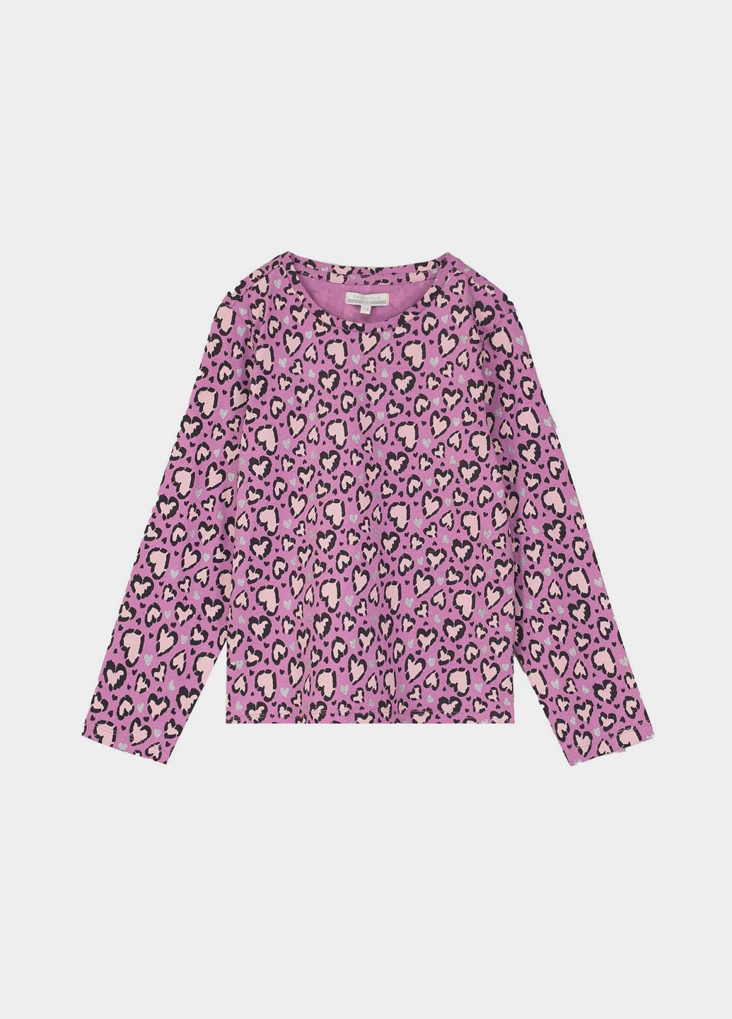 Розово-лиловый демисезонный кэжуал лонгслив Piazza Italia с сердечками