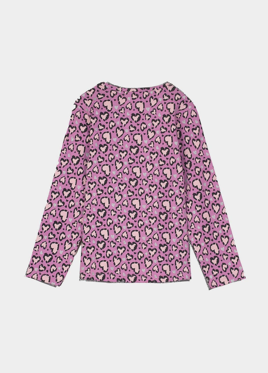 Розово-лиловый демисезонный кэжуал лонгслив Piazza Italia с сердечками