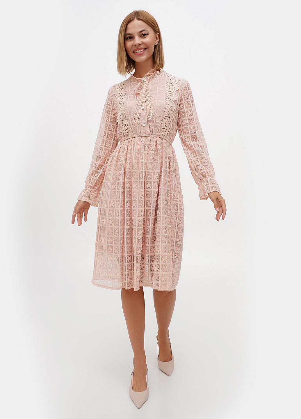 Пудрова кежуал сукня Minus однотонна